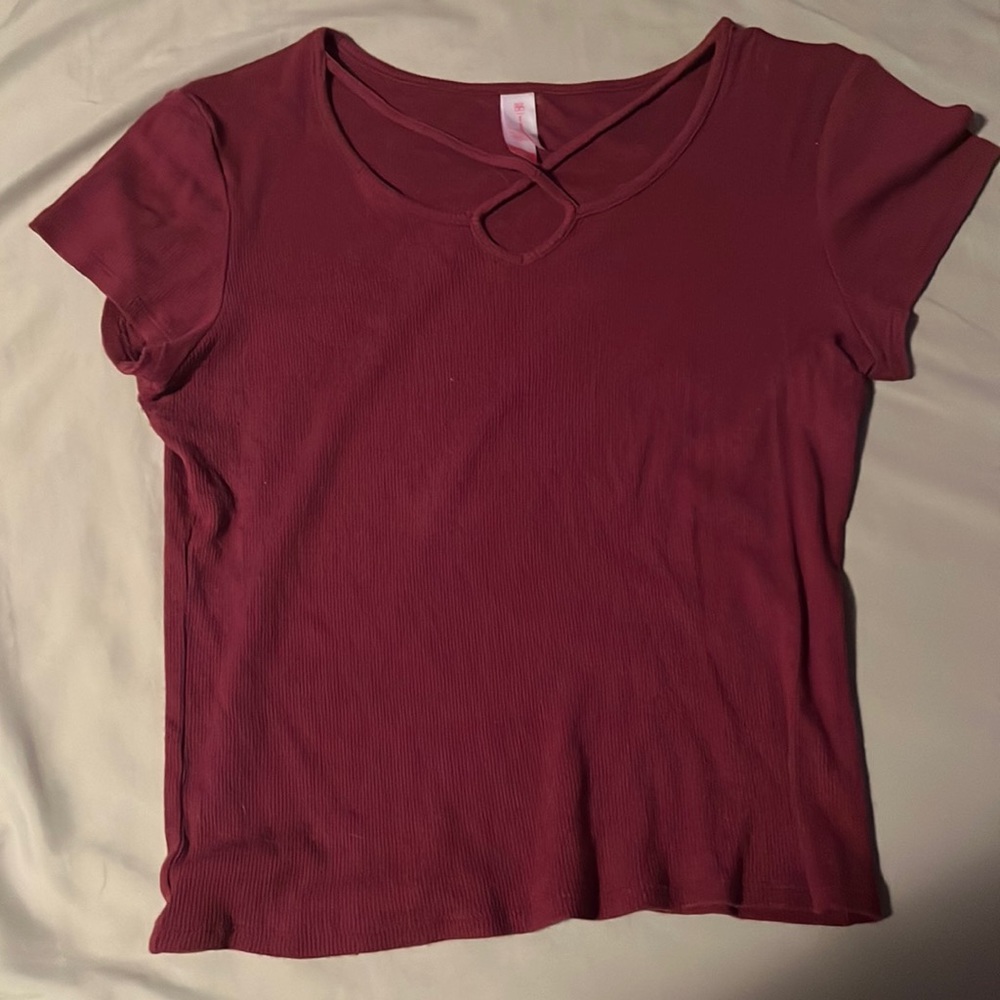 Maroon Cross Chest Tee